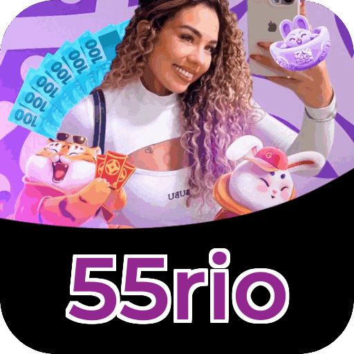 Interface do aplicativo 55rio mostrando jogos disponíveis no iOS e Android